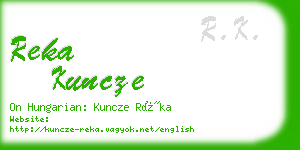 reka kuncze business card